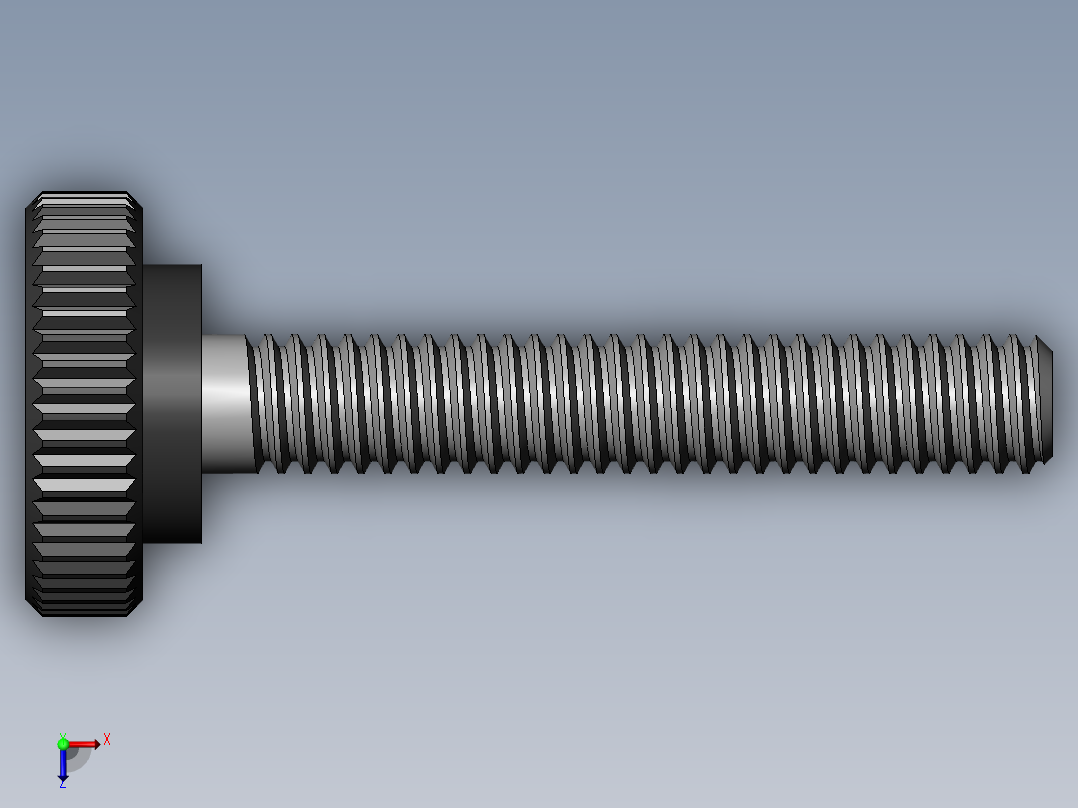 滚花旋钮-Knurled Knob 8-32x0.5x1.SLDPRT俯视图