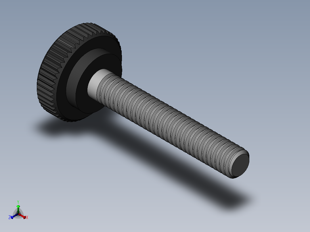 滚花旋钮-Knurled Knob 8-32x0.5x1.SLDPRT正等轴测图