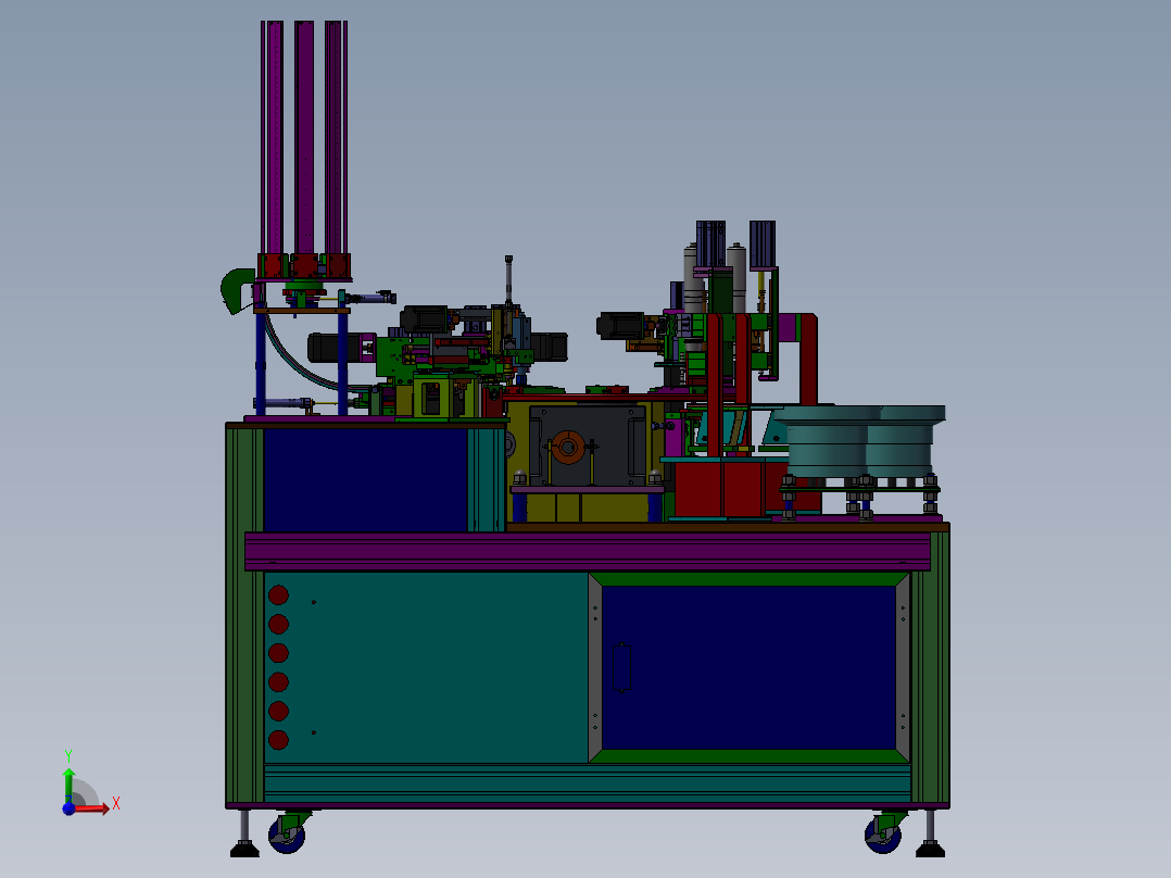 圆盘式晶体锁散热片组装机（螺母锁螺丝组装设备）前视图