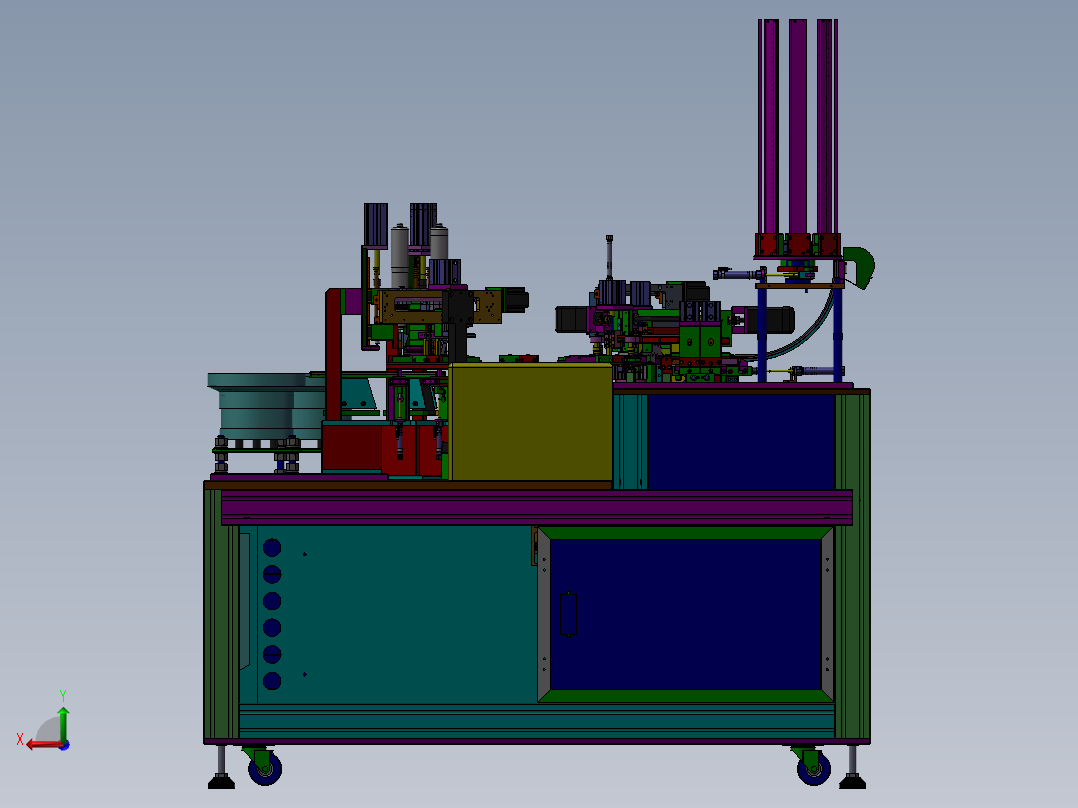 圆盘式晶体锁散热片组装机（螺母锁螺丝组装设备）后视图