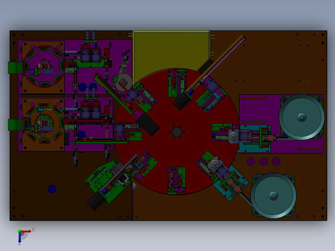 圆盘式晶体锁散热片组装机（螺母锁螺丝组装设备）俯视图