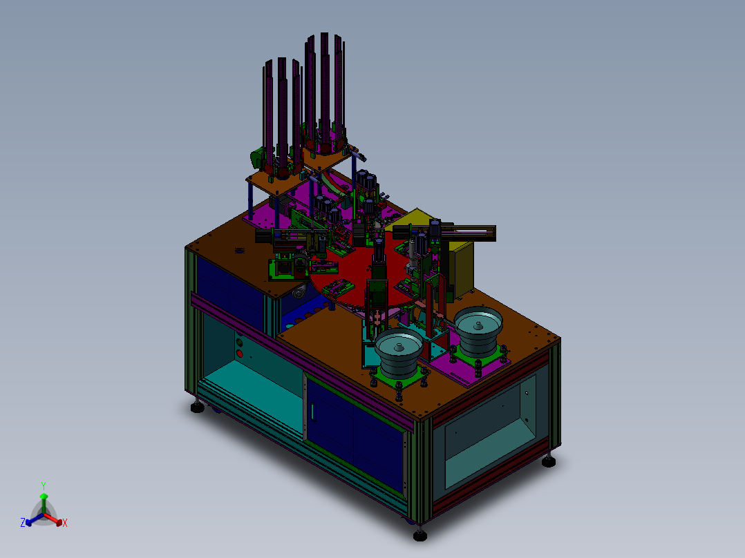 圆盘式晶体锁散热片组装机（螺母锁螺丝组装设备）正等轴测图