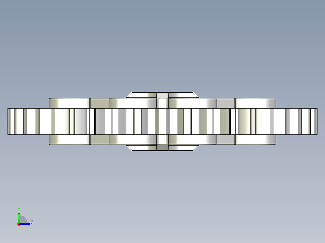 3649 White Technic Gear 40 Tooth.STEP左视图