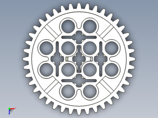3649 White Technic Gear 40 Tooth.STEP俯视缩略图