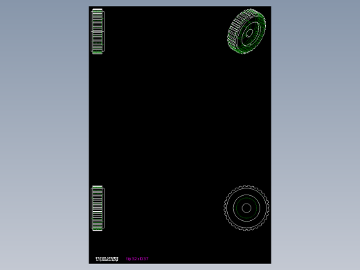 時規皮帶惰輪TIP(B)-2D多系列多零件图纸模型