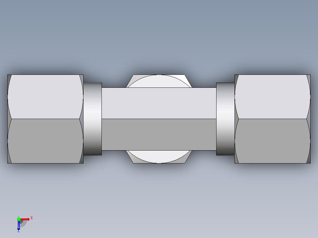 卡套式工业通用硬管接头EO_Swivel_nut_branch_tee_ET08ZLCF俯视图