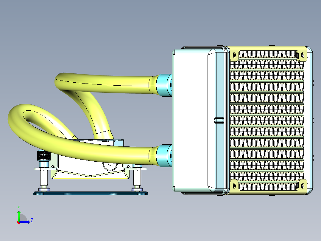 Corsair H80I液体CPU冷却器左视图
