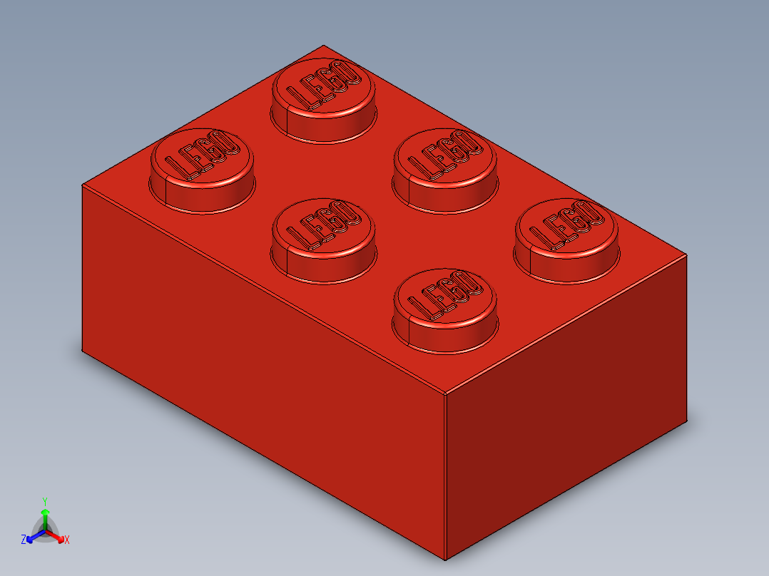 乐高套装 4421基本积木-300221 Bright Red Brick 2 x 3.STEP正等轴测图