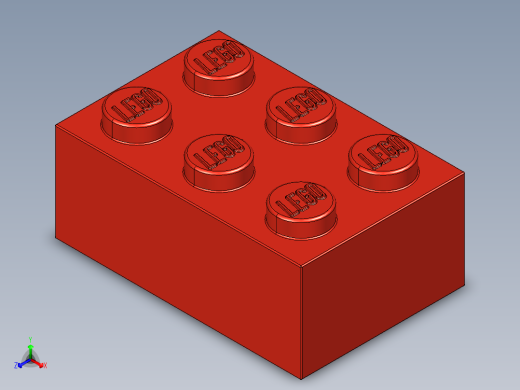 乐高套装 4421基本积木-300221 Bright Red Brick 2 x 3.STEP正等轴测缩略图