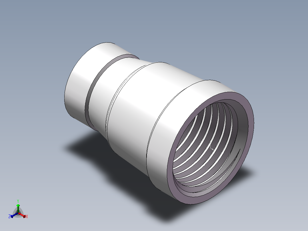管箍-异径有边 DN15-DN8正等轴测图
