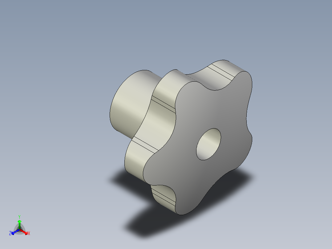 星型把手VC.254-3D多系列多零件图纸模型主视图