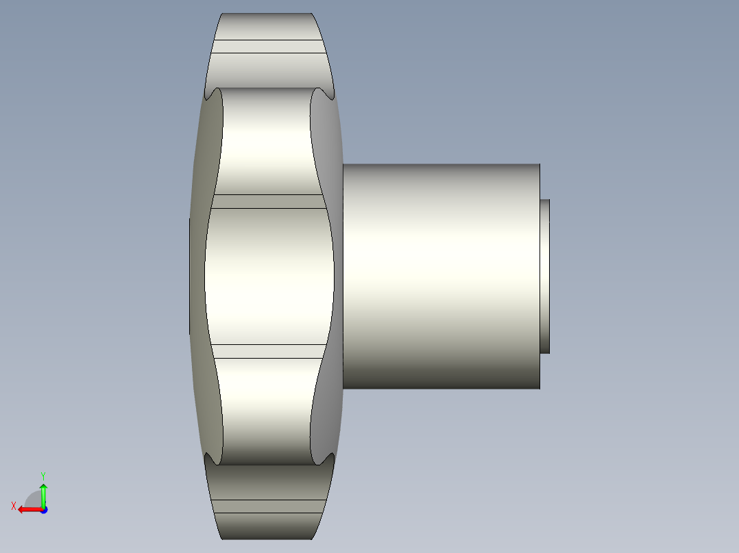 星型把手VC.254-3D多系列多零件图纸模型后视图