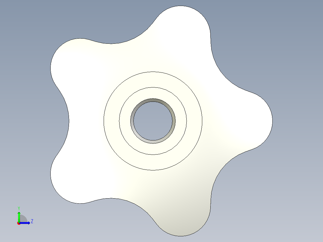 星型把手VC.254-3D多系列多零件图纸模型左视图