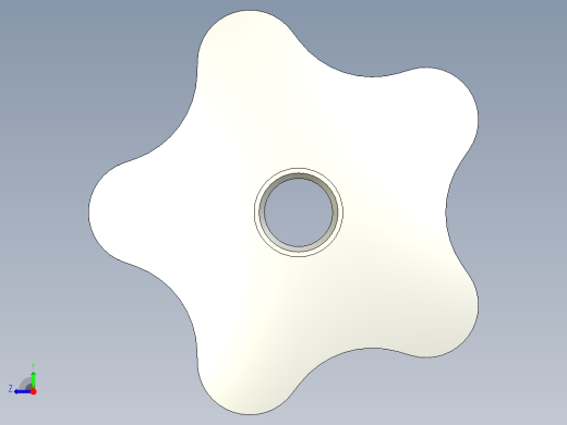 星型把手VC.254-3D多系列多零件图纸模型右视缩略图