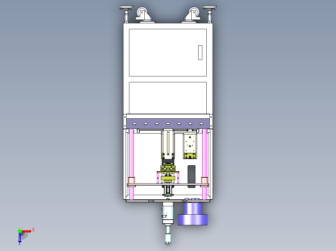 侧面自动热熔螺母机俯视图