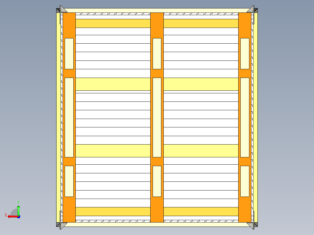 木板包装箱木箱后视图