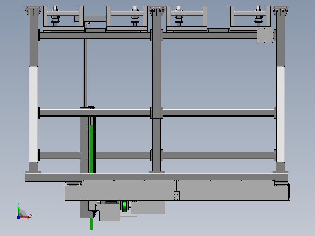 底托自动上线设备（sw18可编辑+工程图+bom）前视图
