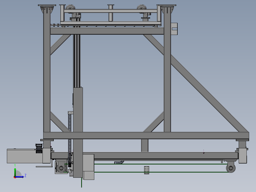 底托自动上线设备（sw18可编辑+工程图+bom）左视图