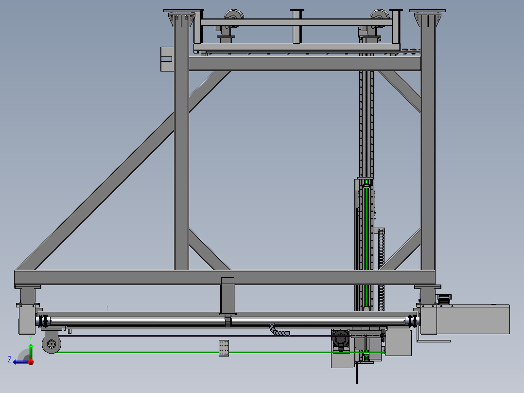 底托自动上线设备（sw18可编辑+工程图+bom）右视图