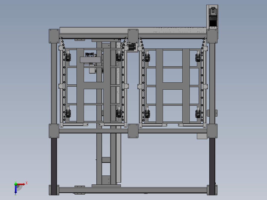 底托自动上线设备（sw18可编辑+工程图+bom）俯视图
