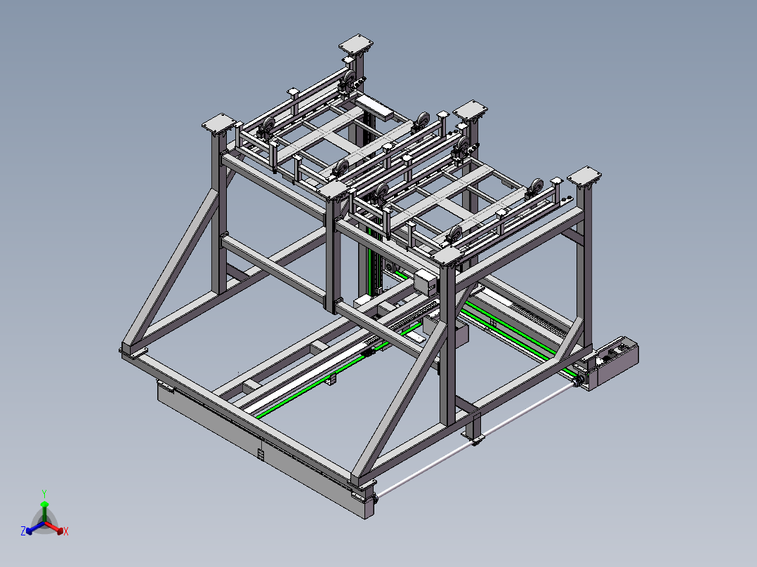 底托自动上线设备（sw18可编辑+工程图+bom）正等轴测图