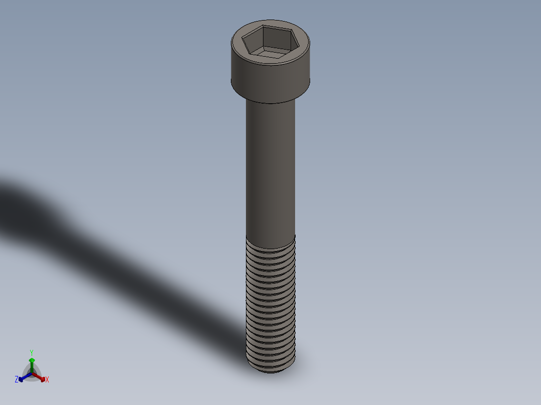 Screw_DIN_912_M10x70_A2.SLDPRT公制内六角螺钉正等轴测图