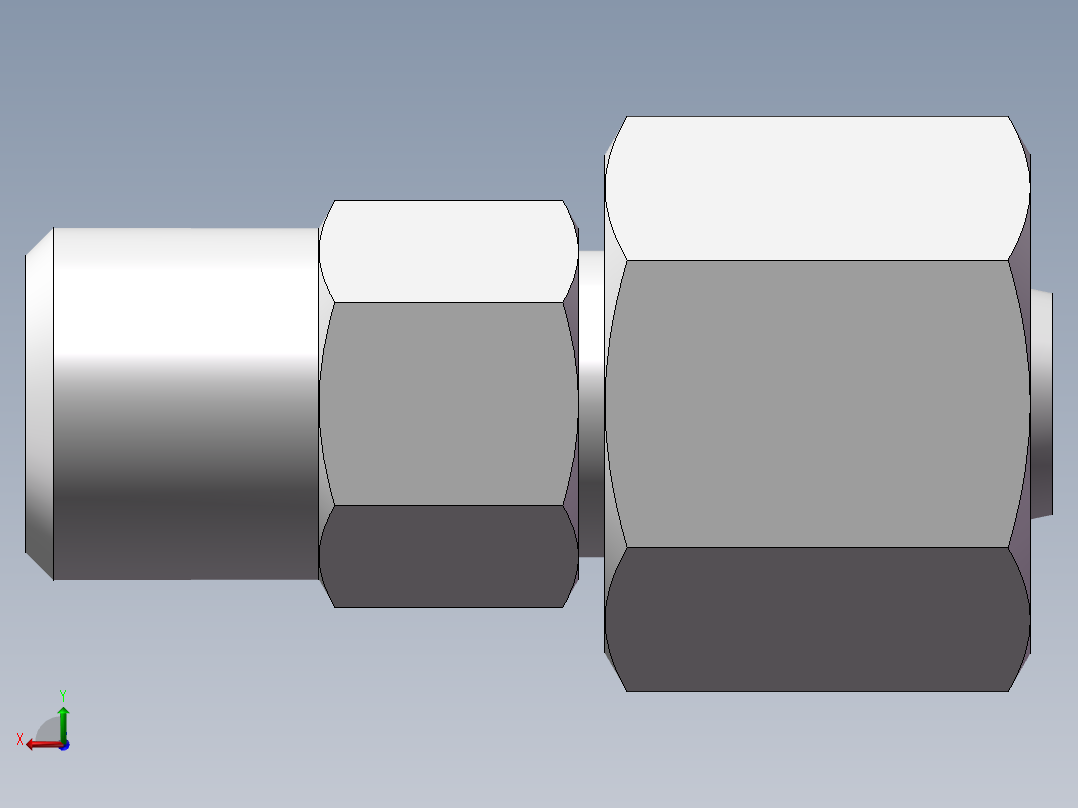 直通变径接头、2C-12-14后视图