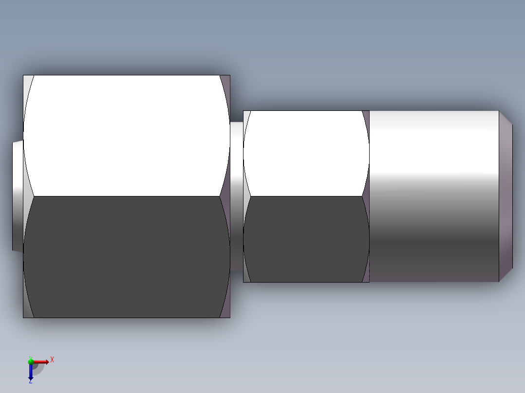 直通变径接头、2C-12-14俯视图