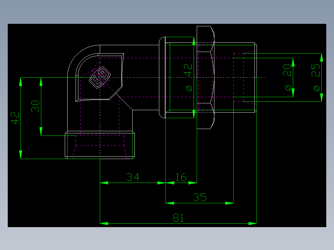 PARKER管接头EO Bulkhead elbow WSV25SOMD71(16)_front