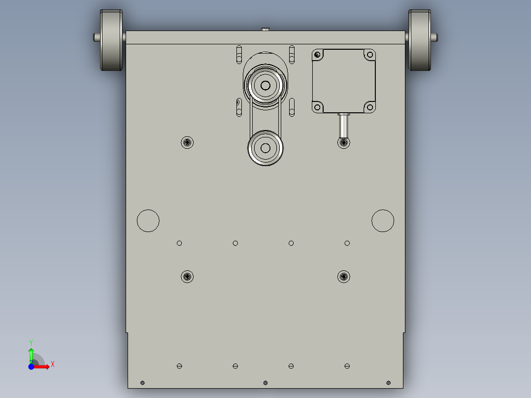 夹刀开合旋转运动机构前视图