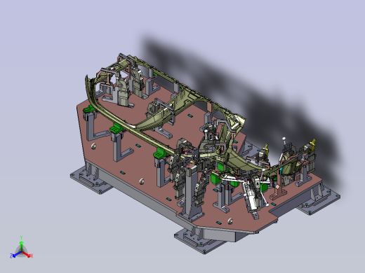 一款侧围外板焊接夹具设计正等轴测缩略图