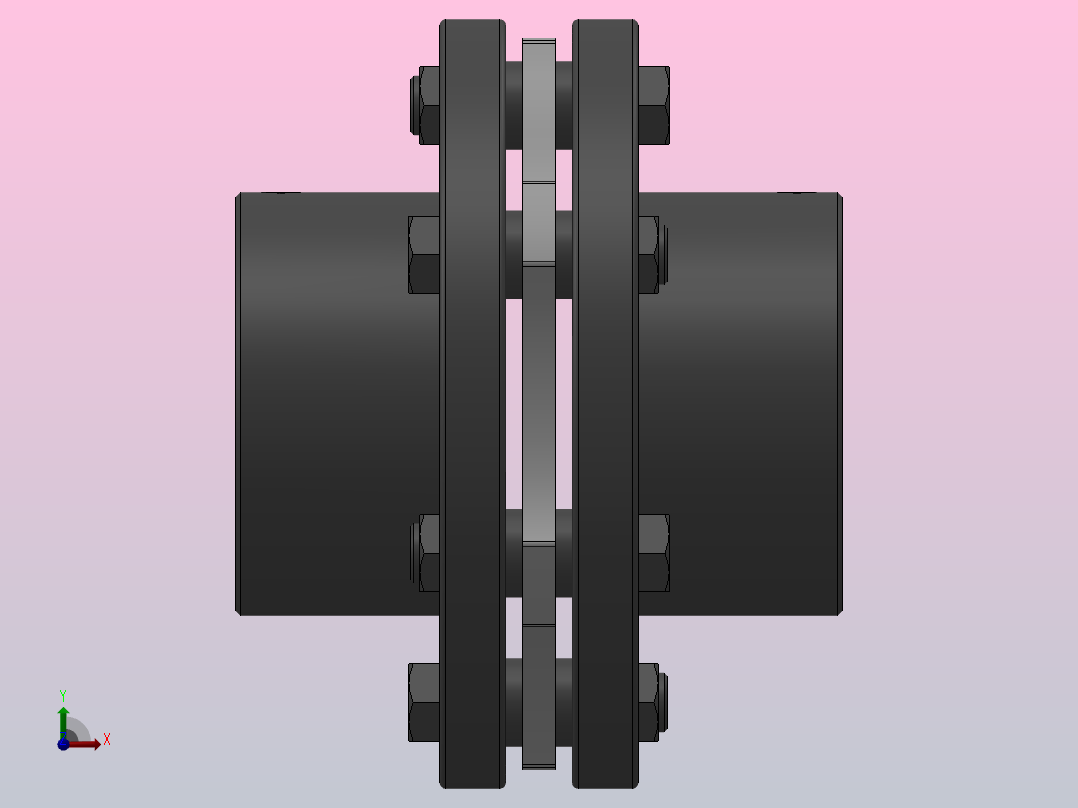 DJM型键联结单型弹性膜片联轴器_DJM00-3-3前视图