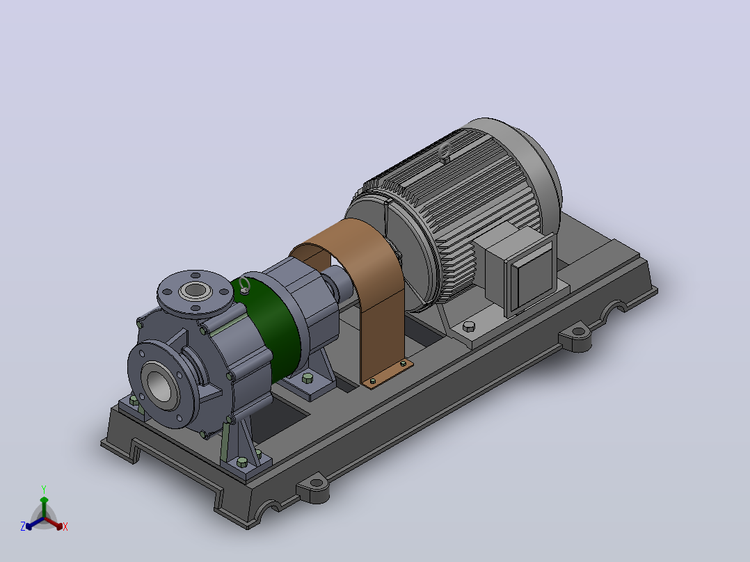 CQB型衬里氟塑料合金磁力泵[CQB65-40-200FA]主视图