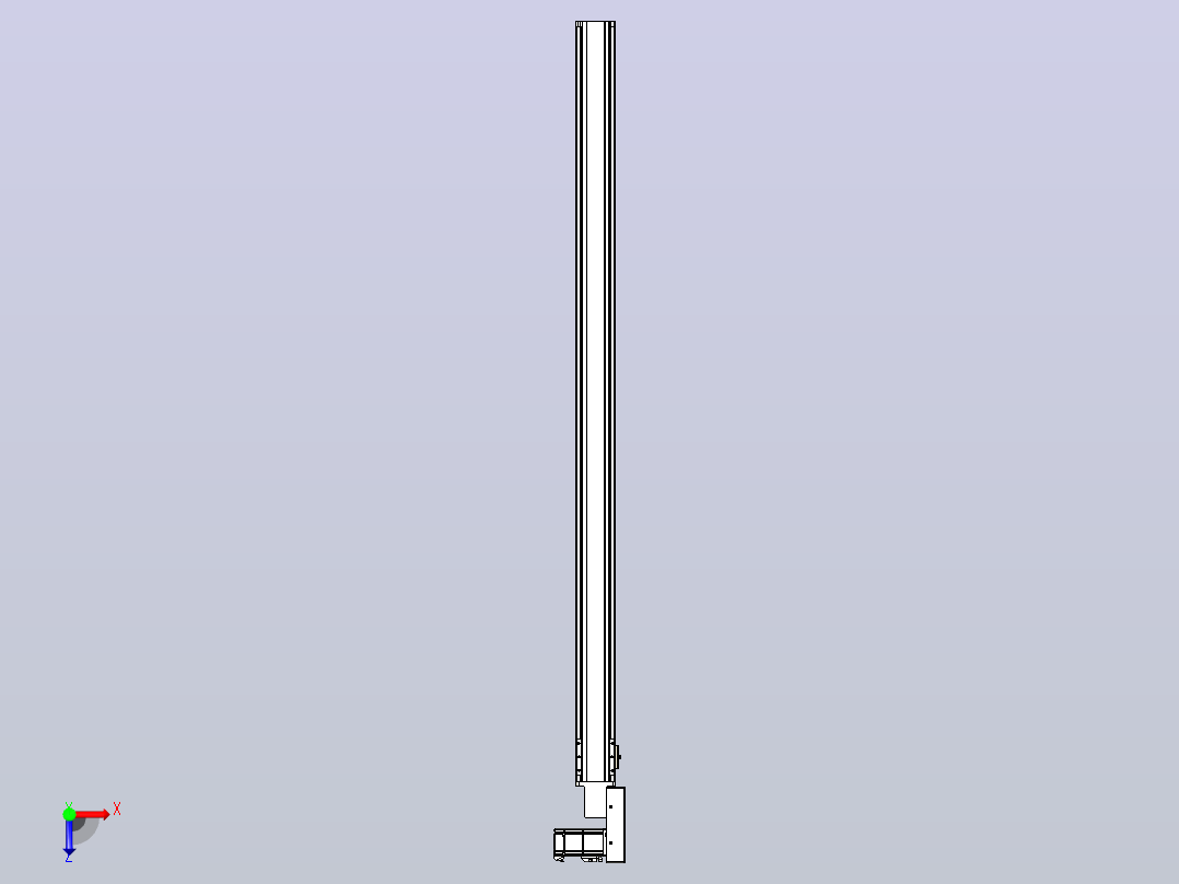 皮带直线轴半封闭可选导轨TPA-HNB-85S-90-L1500-MR-C-P20-N3俯视图