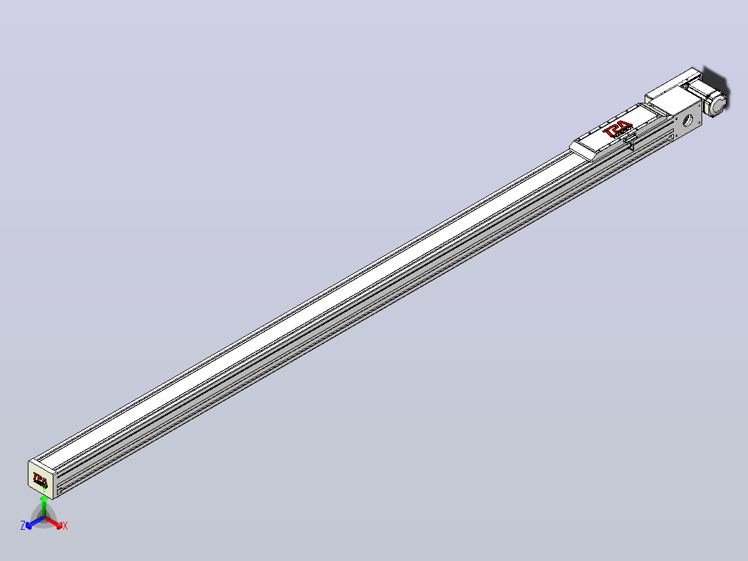 伺服电机集成皮带传动直线执行器TPA-OCB-120-224-L2450-MR-P75-N3主视图