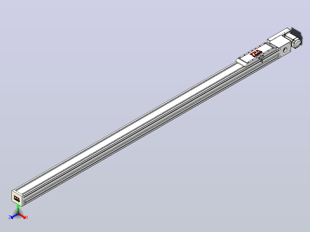 伺服电机集成皮带传动直线执行器TPA-OCB-120-224-L2450-MR-P75-N3正等轴测图