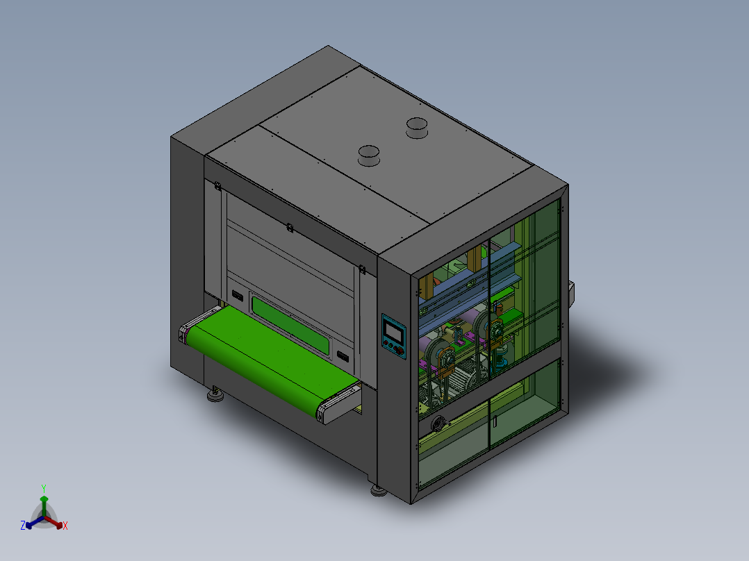 1.3M宽干式拉丝机(双道砂带)sw16可编辑正等轴测图