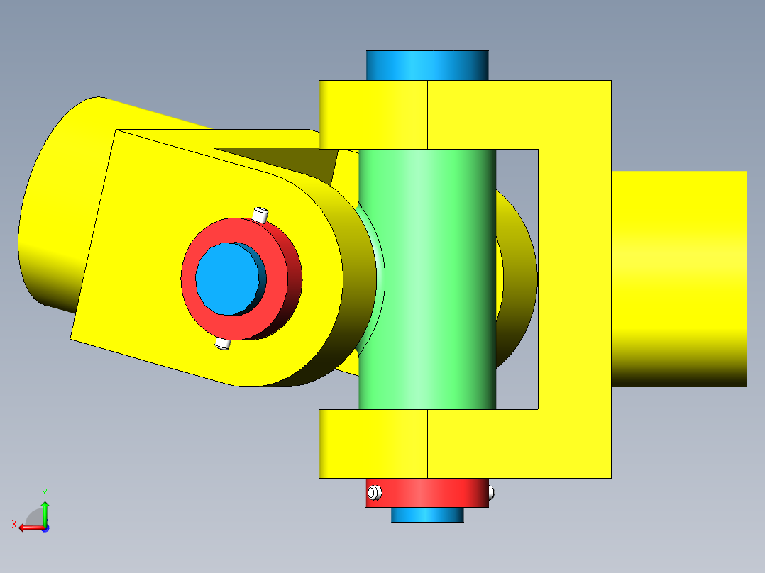 在SolidWorks中设计万向节后视图