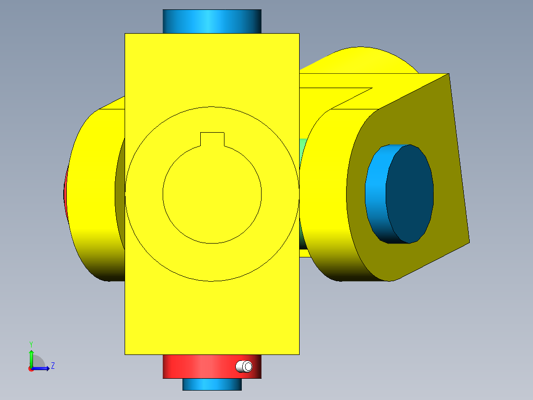 在SolidWorks中设计万向节左视图