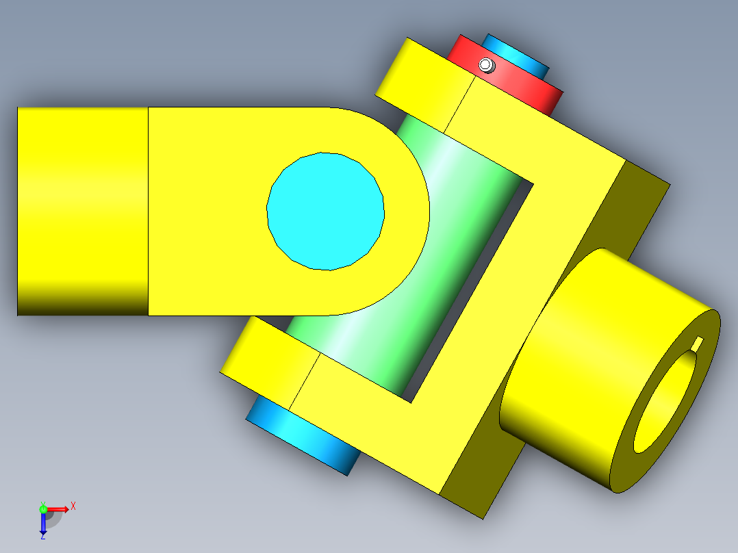 在SolidWorks中设计万向节俯视图