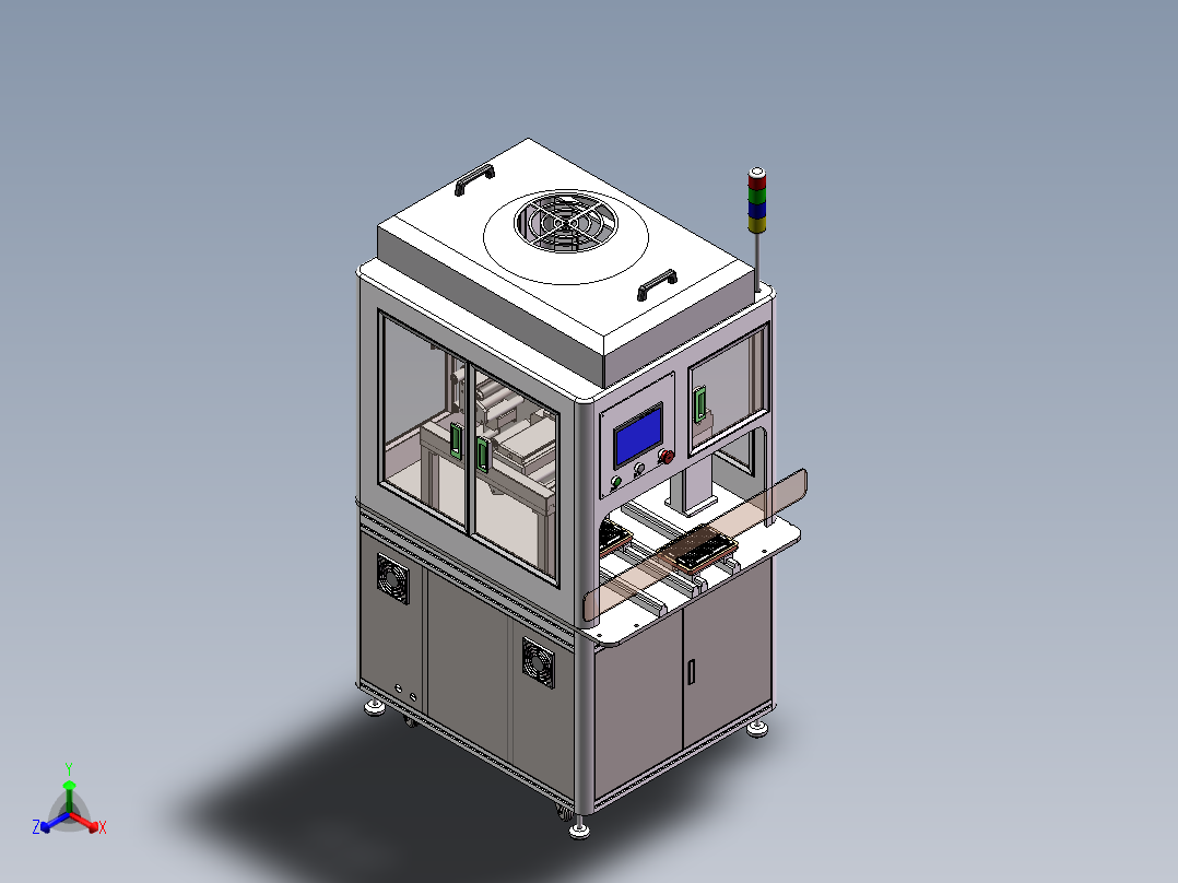 ZDH-TIEB-001 双滑台式贴标机正等轴测图