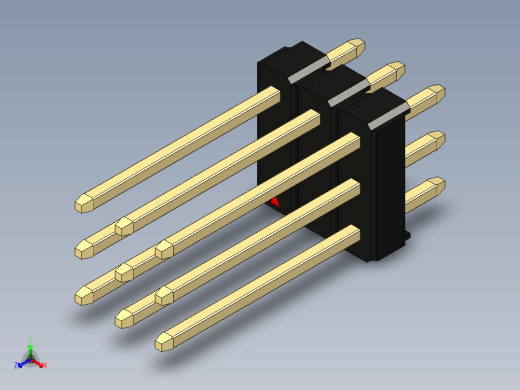 彩色公头100mil（2.54mm）系列-DS1021_black_3x03p_100mil_Type5_rev1.0