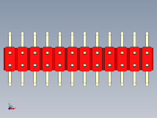 彩色公排针 100mil 2.54mm 系列-DS1022_red_24p_100mil_TypeSMT_rev1.0前视缩略图