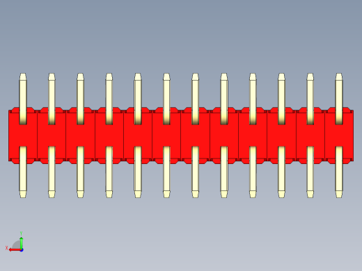 彩色公排针 100mil 2.54mm 系列-DS1022_red_24p_100mil_TypeSMT_rev1.0后视缩略图