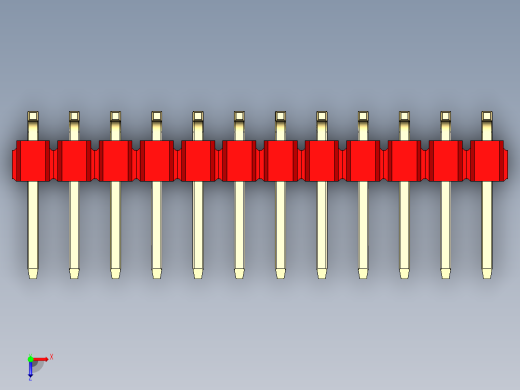 彩色公排针 100mil 2.54mm 系列-DS1022_red_24p_100mil_TypeSMT_rev1.0俯视缩略图