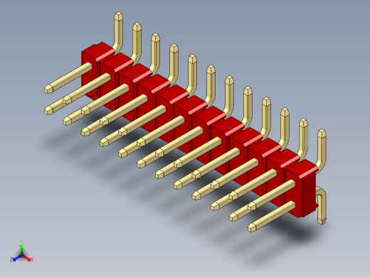 彩色公排针 100mil 2.54mm 系列-DS1022_red_24p_100mil_TypeSMT_rev1.0正等轴测缩略图