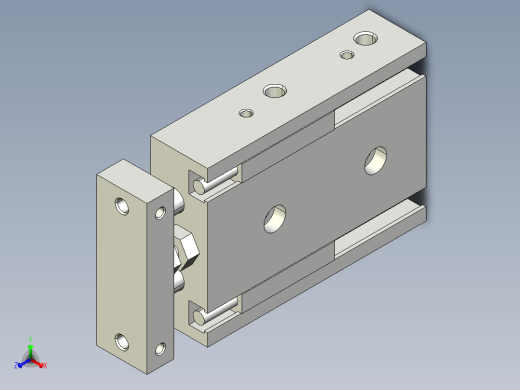 双气缸正等轴测缩略图