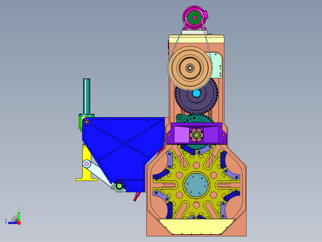 转盘连续式高效压砖机右视图