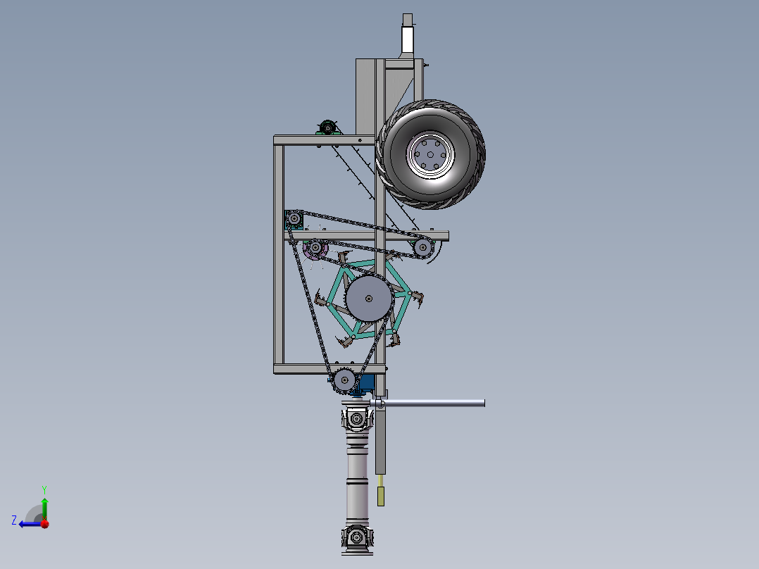 牵引式洋甘菊采收机右视图