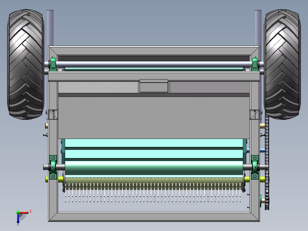 牵引式洋甘菊采收机俯视图